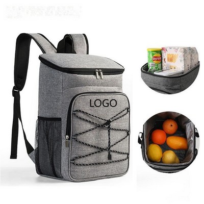 Large Capacity Insulated Cooler Backpack with Bungee Storage