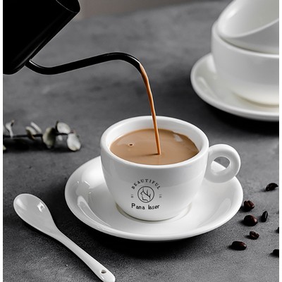 2.7 oz Pure White Ceramic Espresso Cups