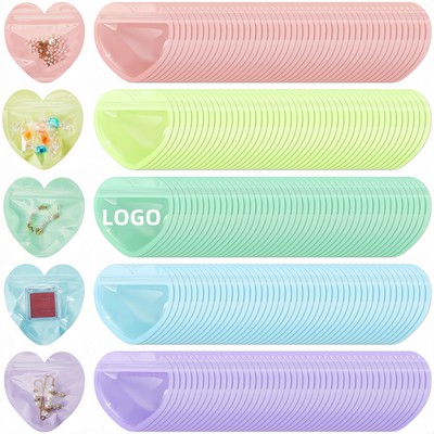 Colored PVC Heart-Shaped Jewelry Pouch