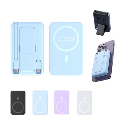 Magnetic Portable Charger 10000mAh Wireless Power Bank with Foldable Stand