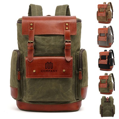 Outdoor Sports Large Capacity Waxed Canvas Backpacks