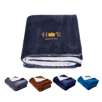 Dual Layer Soft Micro Mink Sherpa Blankets 50" X 60"