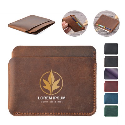 Genuine Leather Waterproof Portable Card Holder