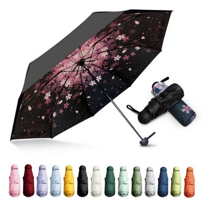 Wholesale 6 Ribs Mini Folding Compact Umbrella with Case