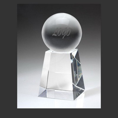 Small Optical Crystal Glaze Ball w/ Clear Base