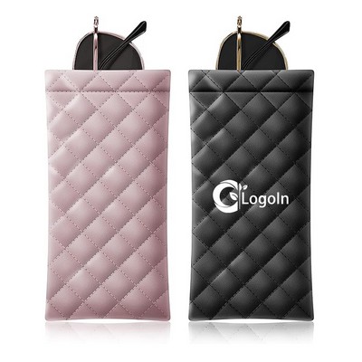 Squeeze Top Sunglass Pouch Portable Sunglass Organizer Bag Soft PU Leather Glasses