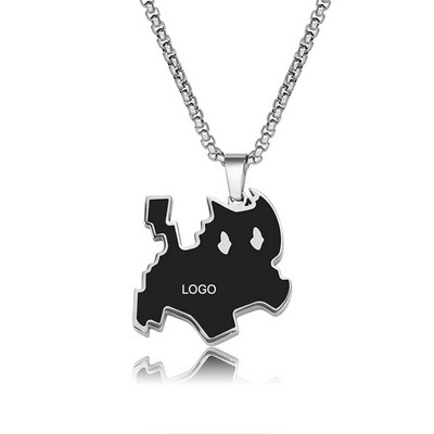 Trendsetting Lightning Cat Tag Necklace Korean Style Minimalist Kitten Pendant Stainless Steel