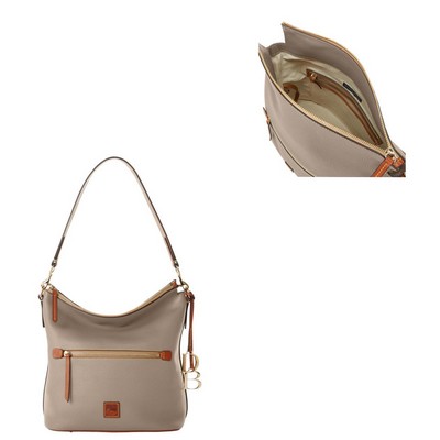 Dooney & Bourke Taupe Brown Pebble Grain Large Sac Bag