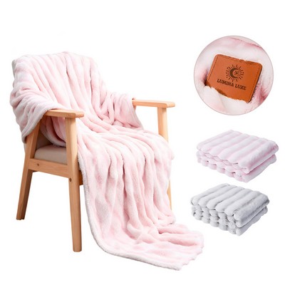 Premium 300GSM Plush Debossed Logo Throw