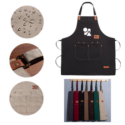 Waterproof Polyester Canvas Work Apron with Pockets – 28" x 26"