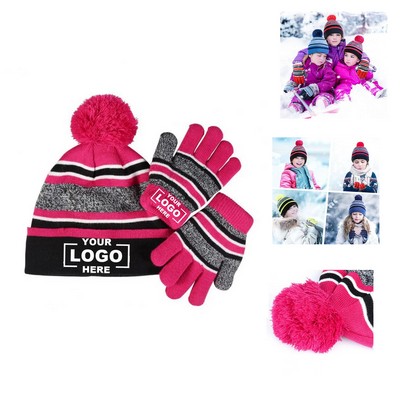 Children's 2-Piece Knit Beanie Gloves Set