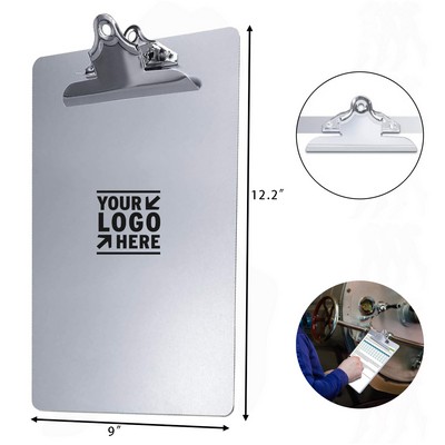 Letter Size Aluminum Clipboard with High Capacity Clip