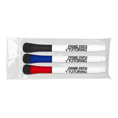 Dry Erase Marker w/Eraser Magnetic Cap 3 ct