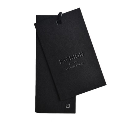 Black Clothing Hang Tag & Brand Labels With String