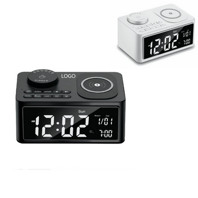 3-in-1 Wireless Charging Bluetooth Speaker Alarm Clock