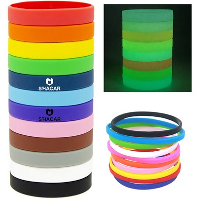 1/2" Glow In The Dark Silicone Wristband Bracelet