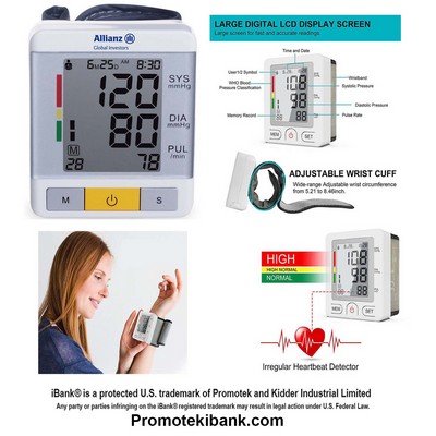 iBank ® Wrist Blood Pressure Monitor, Pulse/ Heart Rate