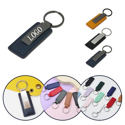 Metal & Pu Leather Keychain