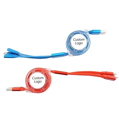 Customizable Usb Retractable Three-In-One Charging Cable