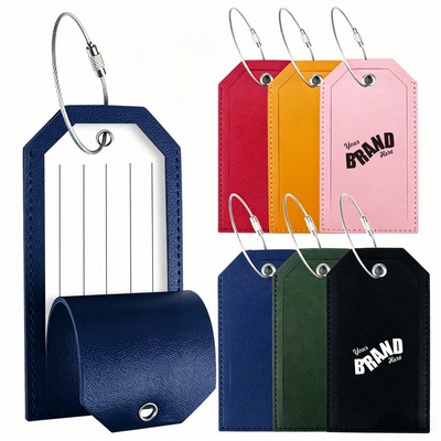 Soft Vegan Leather Luggage Tag w/ Metal Ring