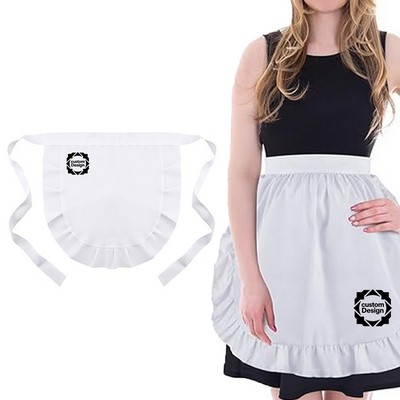 Cute White Ruffle Maid Half Apron