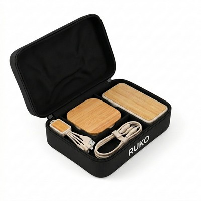 Eco-Friendly Tech Kit with Wireless Power Bank and Charging Accessories