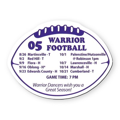 Football Stock Shape Vinyl Magnet - 20mil
