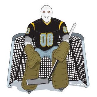 Hockey Goalie Promotional Magnet w/ Strip Magnet (8 Square Inch)