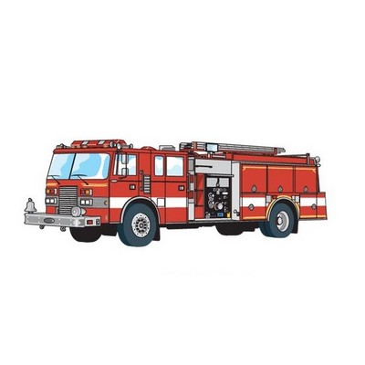 Fire Truck Promotional Magnet w/ Strip Magnet (3 Square Inch)