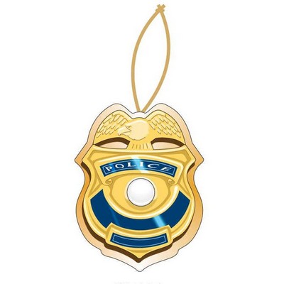 Police Badge Executive Ornament w/ Mirrored Back (4 Square Inch)