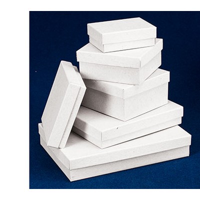 White Jewelry Box w/Fiber Insert (3½"x3½"x1")
