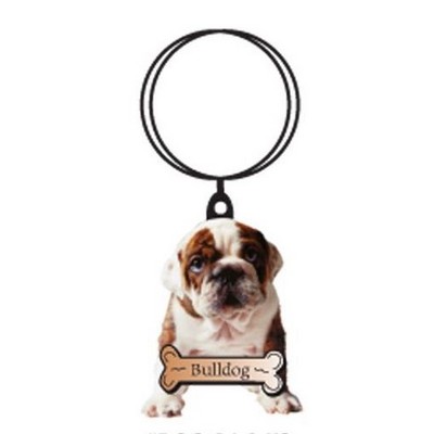 Bulldog Keychain w/Mirrored Back (4 Square Inch)