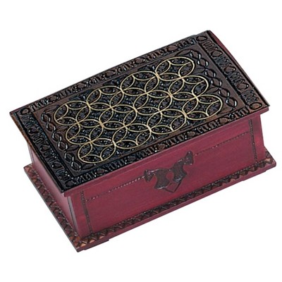 Hidden Lock Box w/Inlay Circle Pattern (6 7/8"x4 1/4"x3 1/8")
