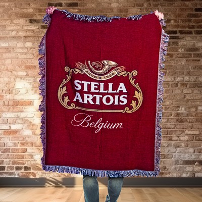 Custom CottonWeave™ Tapestry Throw Blanket, USA-made. Size M (40"x 52")
