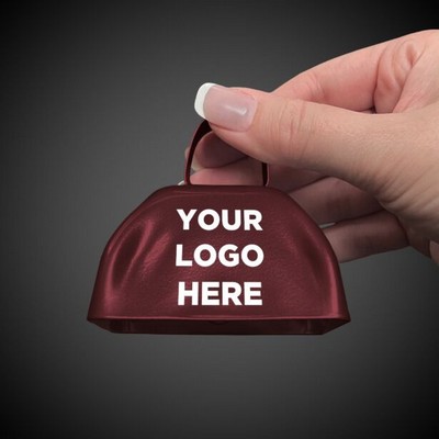 3" Maroon Red Metal Cowbell