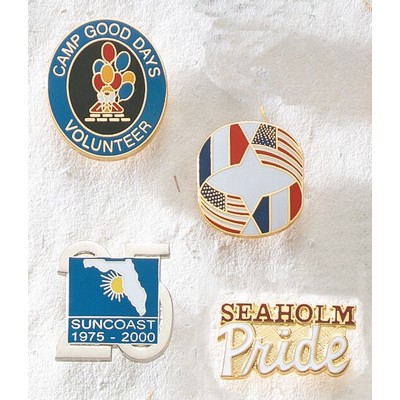 Series 3850 Economical Brass CloisEpoxy Lapel Pin (Up to 1")