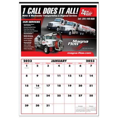 Single Photo 12 Month Apron Wall Calendar