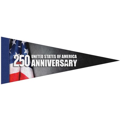 4" x 10" Digitally Printed Single Sided Custom Felt Pennant