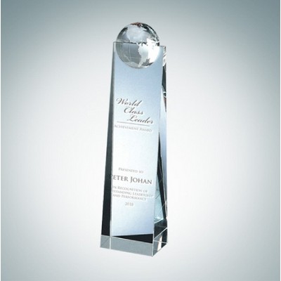 Globe Tower Optical Crystal Award (Large)
