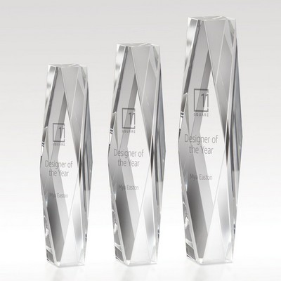 Diamond Cut Crystal Tower 12"
