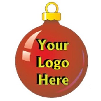 Christmas Ball Square Metal Photo Magnet (2 1/2"x2 1/2")