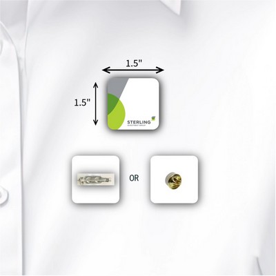Full Color 50 Mil Name Badge (1.5"X1.5") Square