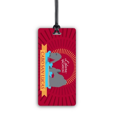 Full Color Write On Tag w/ Flexible Plastic Loop Strap (Rectangle 2.125"x4.375")