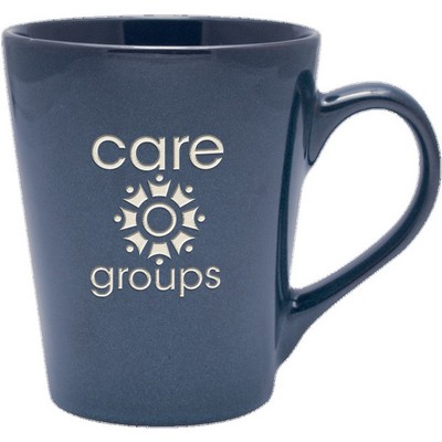 14 Oz. Reactive Glaze Serenity Café Collection Ceramic Mug - Etched