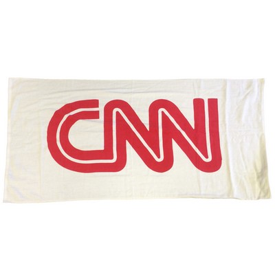 White Economy Terry Velour Beach Towel (28"x58")