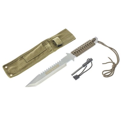 11" Full Tang Hunting Knife w/Fire Starter & Carrying Case
