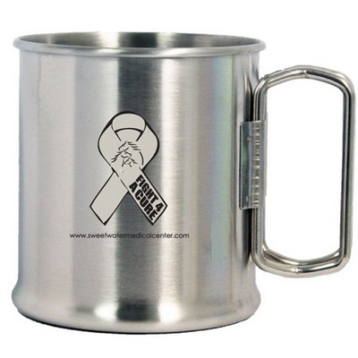10 Oz. Stainless Steel Camping cup w/foldable handle