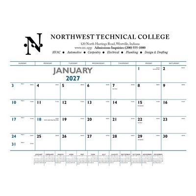 Triumph® Calendars Blue & Black Desk Pad