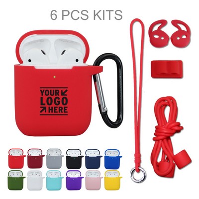 Silicone Airpods Protective 6 Piece Cover Case Kit