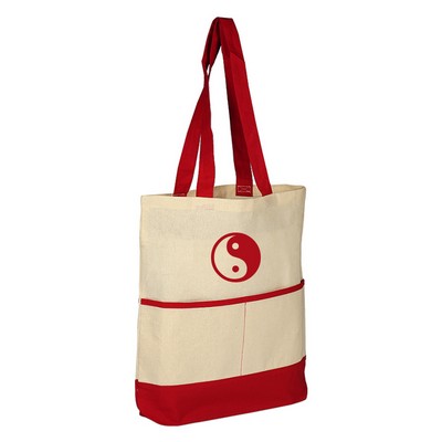 Color Accent Tote W/ Pocket